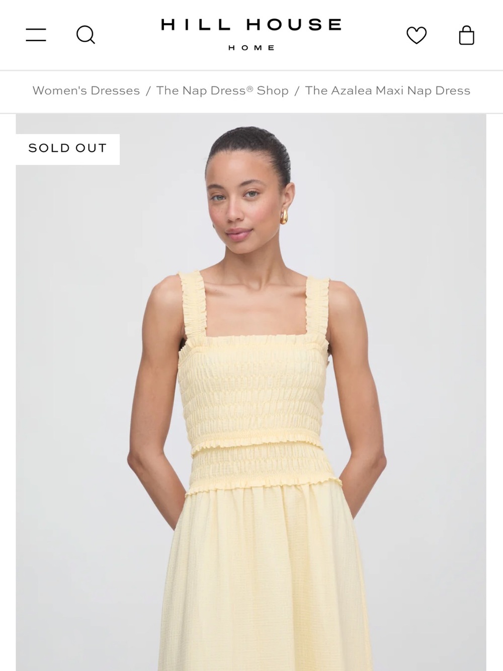 Hill House The Azalea Maxi Nap Dress in Pale Yellow - Picture 3 of 16